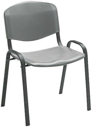 Safco 4185CH Contour Stacking Chairs, Charcoal w/Black Frame, 4/Carton