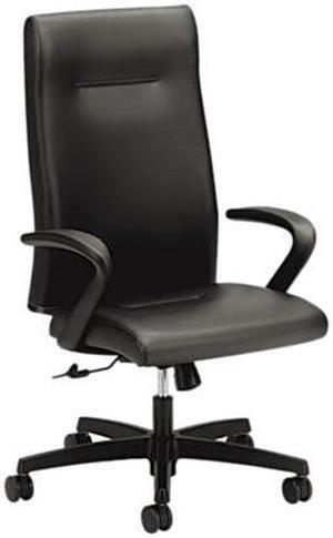 HON Ignition Series Executive High-Back Chair, Black Leather Upholstery