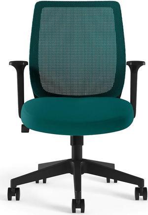 Union & Scale Essentials Mesh Back Fabric Task Chair with Arms - Teal  UN60410