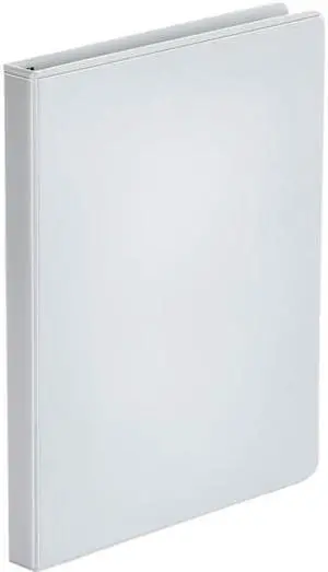 Universal UNV20952 Economy Round Ring View Binder, 3 Rings, 0.5" Capacity, 11 x 8.5, White