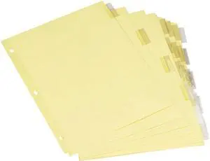 Universal UNV21871 Insertable Tab Index, 5-Tab, 11 x 8.5, Buff, 6 Sets