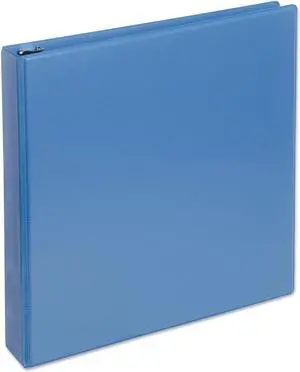 Universal UNV20723 Deluxe Round Ring View Binder, 3 Rings, 1.5" Capacity, 11 x 8.5, Light Blue