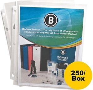 Business Source 32357BX Top-Loading Poly Sheet Protectors For Letter Sheet 3 Holes, Clear, 200 / Box Business Source 32357BX Top-Loading Poly Sheet Protectors For Letter Sheet 3 Holes, Clear, 200 / Box