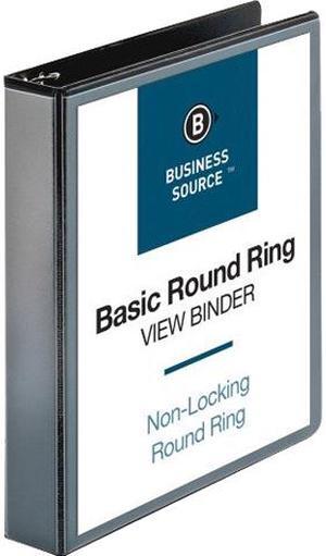 Business Source 28523BD Basic Round Ring Binders, 240-Sheet Capacity 3 Ring Fastener, Black - 4 / Bundle Business Source 28523BD Basic Round Ring Binders, 240-Sheet Capacity 3 Ring Fastener, Black - 4 / Bundle
