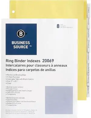 Business Source 20069BX Buff Stock Ring Binder Indexes, 50 / Box