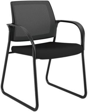 HON IB108IMCU10 Ignition Mesh Back Sled Base Guest Chair - Fabric Black Seat