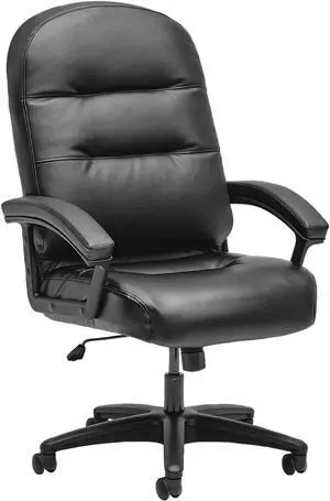 HON Pillow-Soft Executive Chair - High-Back Leather Computer Chair for Office Desk,  Black (H2095)