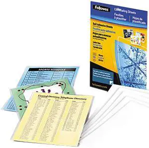 5221501 Fellowes Self-Laminating Sheets, 3 mil, 9 1/8 x 12, 10/Box