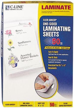 65001 C-Line Cleer Adheer Laminating Film, 2 mil, 9 x 12, 50/Box