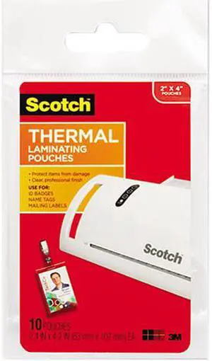 TP5852-10 Scotch ID badge size thermal laminating pouches, 5 mil, 4 1/4 x 2 1/5, 10/pack