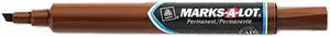 Marks-A-Lot 08881 Permanent Marker, Large Chisel Tip, Brown, Dozen