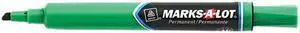 Marks-A-Lot 08885 Permanent Marker, Large Chisel Tip, Green, Dozen