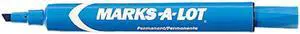 Marks-A-Lot 08886 Permanent Marker, Large Chisel Tip, Blue, Dozen