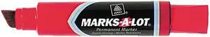 Marks-A-Lot 24147 Permanent Marker, Jumbo Chisel Tip, Red