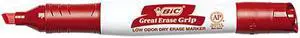 BIC GDEM11-RD Great Erase Grip XL Dry Erase Markers, Chisel Tip, Red, Dozen