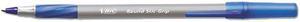 BIC Round Stic Grip Ball Pen, Blue Ink, Fine Point (Dozen)