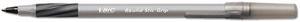 BIC Round Stic Grip Ball Pen, Black Ink, Fine Point (Dozen)