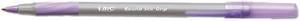 BIC GSMG11-PE Ultra Round Stic Grip Ballpoint Stick Pen, Purple Ink, Medium, Dozen