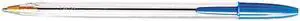 BIC Cristal Stick Ball Pen, Clear Barrel, Blue Ink, Medium, 1.0 mm (Dozen)