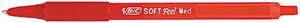 BIC SCSM11-RD Soft Feel Ballpoint Retractable Pen, Red Ink, Medium, Dozen