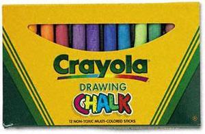 Crayola 510403 Colored Drawing Chalk, 3.18 " x 0.375 " Chalk Size - Assorted Chalk - 12 / Pack