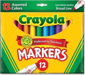 Crayola 587712 NonWashable Markers Broad Point Classic Colors 12Set