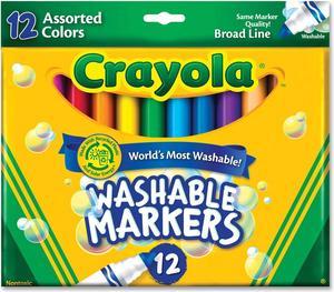 Crayola 587812 Washable Markers Broad Point Classic Colors 12Set