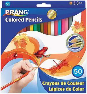 Prang 22480 Colored Woodcase Pencils, 3.3 mm, 50 Assorted Colors/Set
