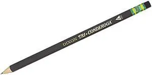 Dixon 22500 Tri-Conderoga Woodcase Pencil, HB #2, Black Barrel, Dozen