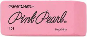 Paper Mate 70521 Pink Pearl Eraser, Large, 12/Box