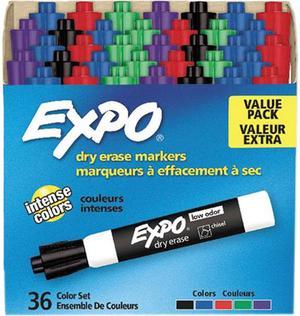  EXPO 80661 Low-Odor Dry Erase Markers, Chisel Tip, Black,  4-Count : Office Products