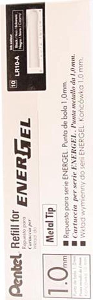 Pentel LR10-A Refill for EnerGel RTX, EnerGel Deluxe, Metal Tip, Bold, Black Ink