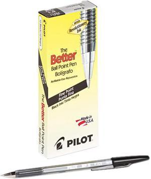 Pilot Better Stick Ballpoint Pen, Black Ink, Fine, 0.70 mm (Dozen)