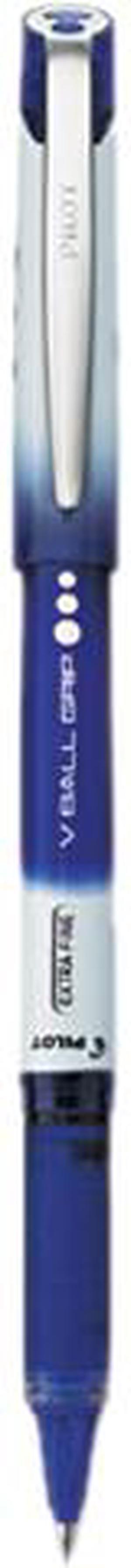 Pilot VBall Grip Liquid Ink Roller Ball Stick Pen, .5mm, Blue Ink, Dozen