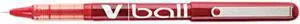 Pilot 35202 VBall Roller Ball Stick Pen, Liquid Ink, Red Ink, Extra Fine, Dozen