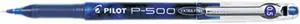 Pilot 38601 P-500 Gel Roller Ball Stick Pen, Needle Point, Blue Ink, 0.5mm Extra Fine, Dozen