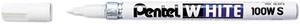 Pentel 100W-S Permanent Marker, Fine Point, White