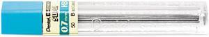 Pentel 50-HB Super Hi-Polymer Lead Refills, 0.7mm, HB, Black, 12 Leads/Pack