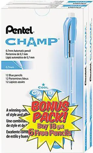 Pentel AL17CSW-US Champ Mechanical Pencil, 0.70 mm, Blue Barrel, 24/Pack