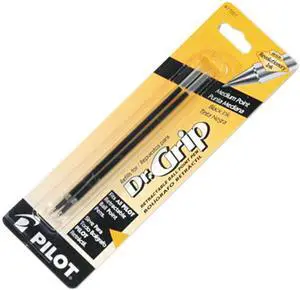 Pilot 77227 Refill, Better/EasyTouch/Dr Grip/GX300 Retract Ballpoint, Med, Black, 2/Pack
