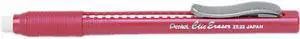 Pentel ZE22B Clic Eraser Pencil-Style Grip Eraser, Red