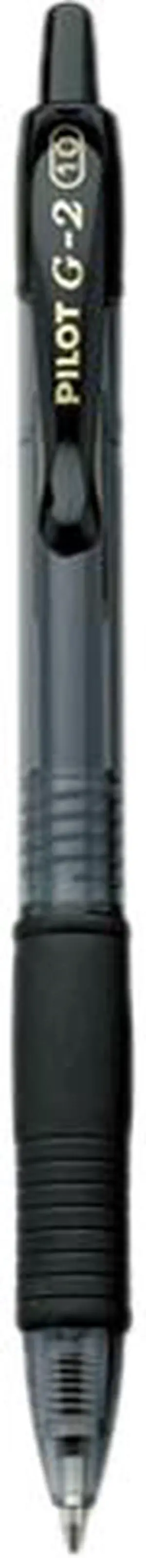 Pilot 31256 G2 Gel Roller Ball Pen, Retractable, Refillable, Black Ink, 1.0mm Bold, Dozen