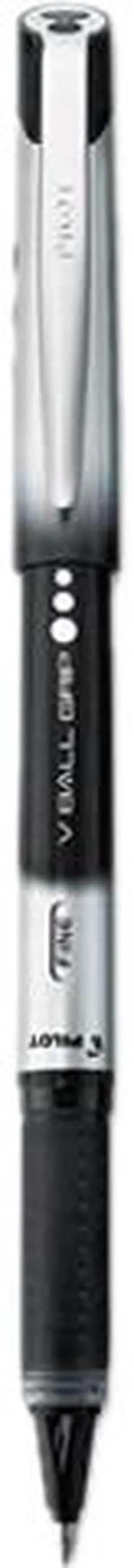 Pilot 35570 VBall Grip Roller Ball Stick Pen; Liquid Ink; Black Ink; Fine, Dozen