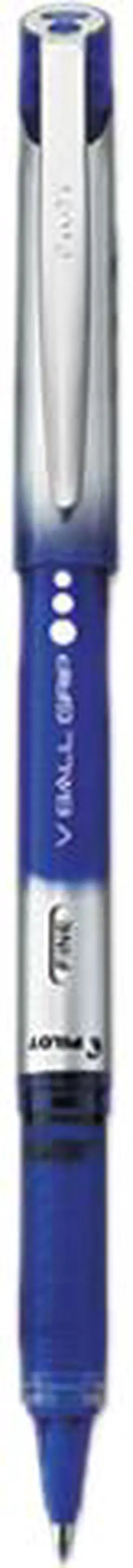 Pilot 35571 VBall Grip Roller Ball Stick Pen; Liquid Ink; Blue Ink; Fine, Dozen