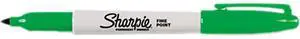 Sharpie 30004 Permanent Marker, Fine Point, Green, Dozen