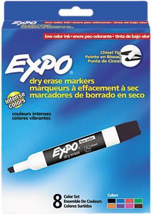 EXPO 80078 Low Odor Dry Erase Markers, Chisel Tip, Assorted, 8/Set