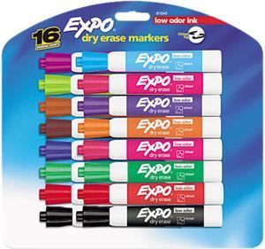 EXPO 81045 Low Odor Dry Erase Markers, Chisel Tip, Assorted, 16/Set