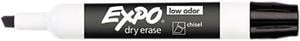 EXPO 80001 Low Odor Dry Erase Marker, Chisel Tip, Black, Dozen
