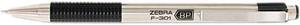 Zebra 27110 F-301 Ballpoint Retractable Pen, Black Ink, Fine