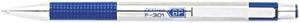 Zebra 27120 F-301 Ballpoint Retractable Pen, Blue Ink, Fine